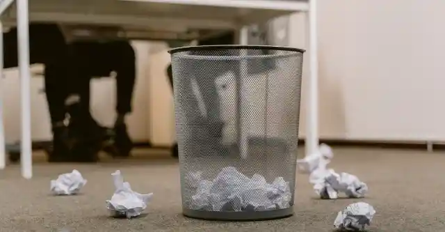 Crumpled up