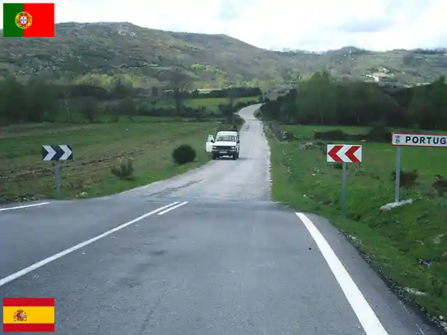 Open Border Between Galicia (Spain) And Portugal