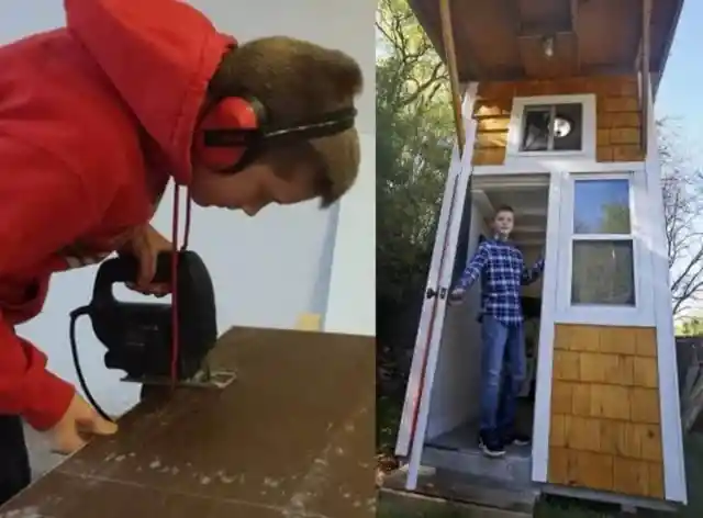 Kid Spends Summer Building Very Own Tiny Home