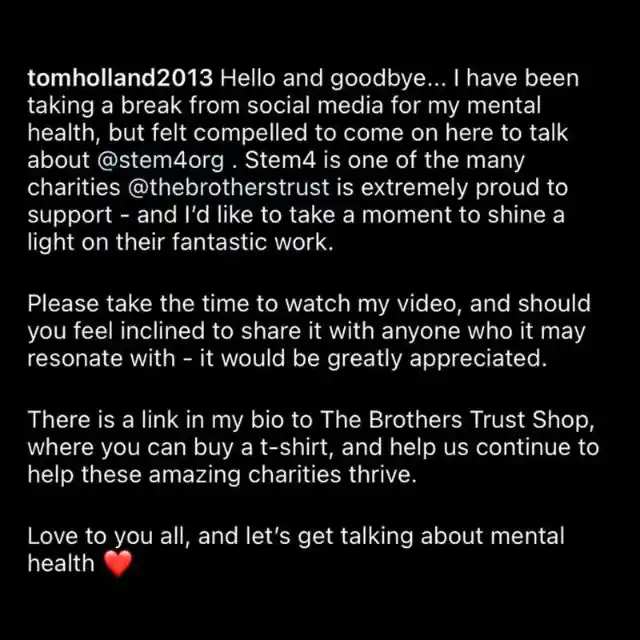Tom Holland is Taking a Social Media Break For The Sake of His Mental Health