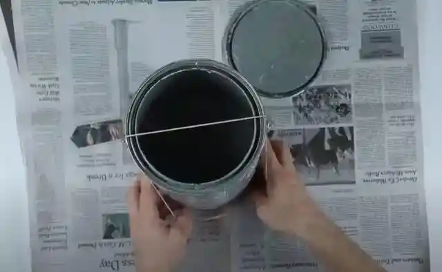 Put Rubber Band Over Your Paint Can