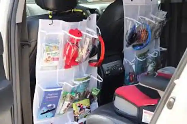 Repurpose Over-the-Door Shoe Racks as Backseat Organizers