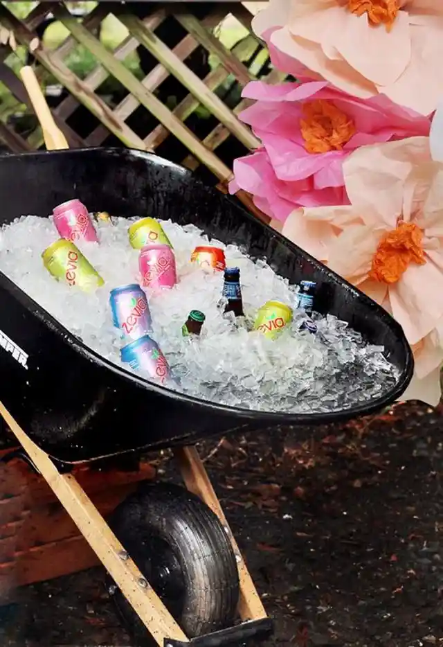 Cooler Attached To Wheelbarrow