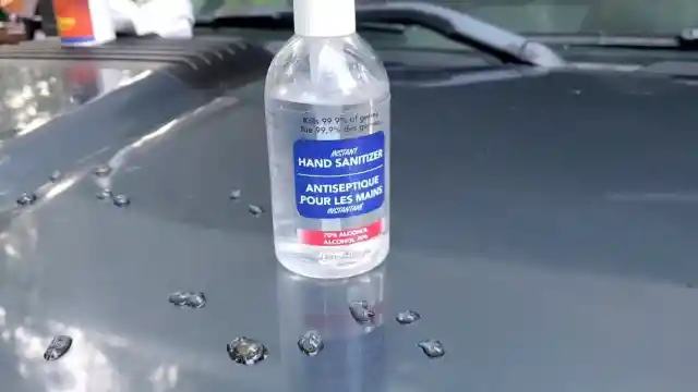 Removing Tree Sap With Hand Sanitizer