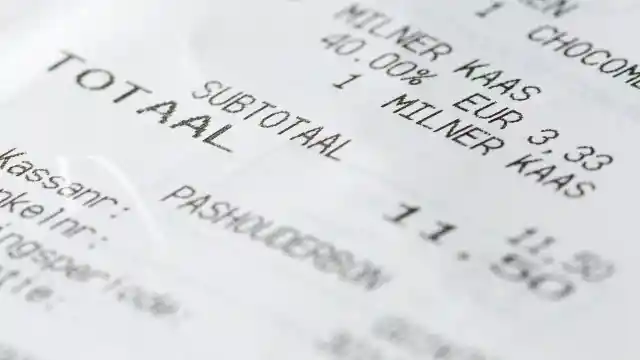 Showing The Receipt