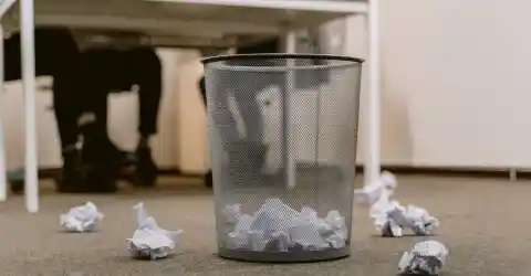 Crumpled up