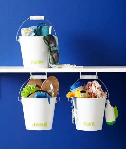 Mini Buckets for Entryway Storage