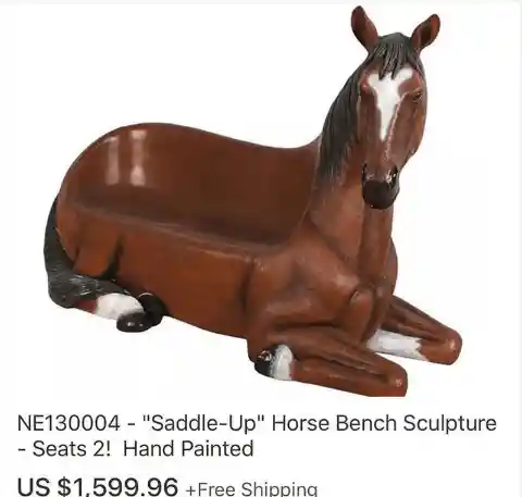 Horse Sculpture Bench, Anyone?