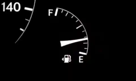 The arrow by the gas gauge