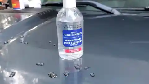 Removing Tree Sap With Hand Sanitizer
