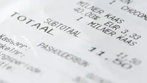 Showing The Receipt