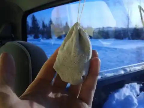 DIY Car Deodorizer With Coffee Grounds